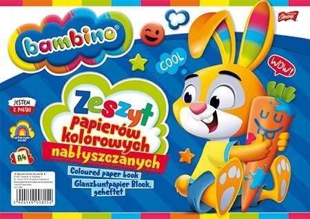 ZESZYT PAPIERÓW KOLOROWYCH NABŁYSZCZANYCH 10K 