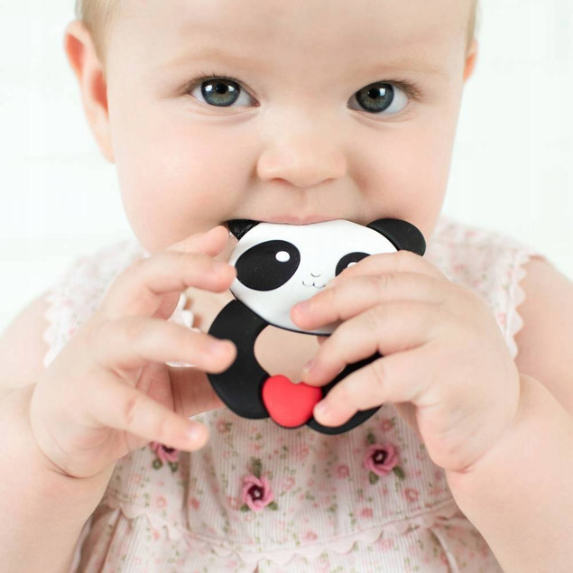 Akuku Miękki gryzak silikonowy na ząbkowanie panda