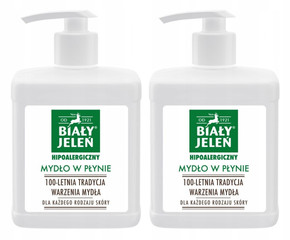 2x Mydło W Płynie Biały Jeleń 500 ml Hipoalergiczne Naturalne Dozownik