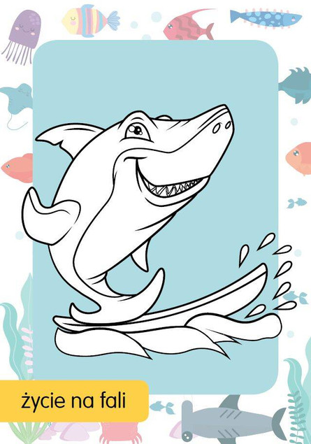 Kolorowanka z tatuażami. Rekiny