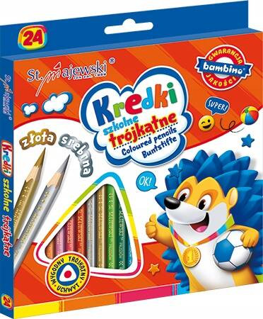 KREDKI TRÓJKĄTNE SZKOLNE 24K BAMBINO