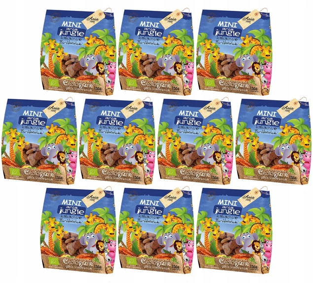 Ciastka kakaowe MINI JUNGLE BIO 100g - BIO ANIA