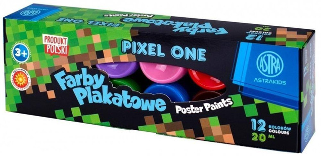 Farby Plakatowe Szkolne MINECRAFT Gra Pixele 12x20 Astra