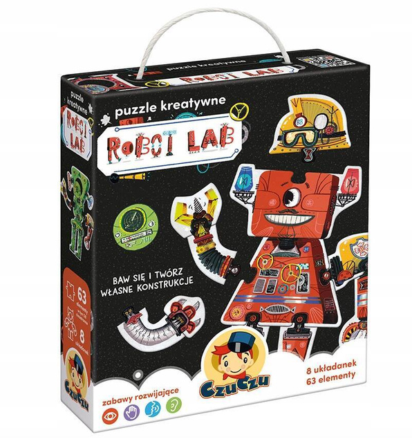 Puzzle Kreatywne Robot Lab 8 Układanek 63el. 3+ CzuCzu OUTLET