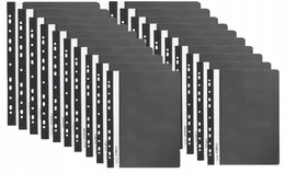 Skoroszyt PP A4 Miękki Wpinany 10szt CZARNY Biurfol