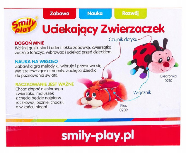UCIEKAJĄCY PIESEK DO RACZKOWANIA WIBRACJE SMILY