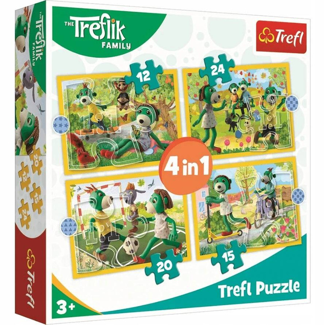 Puzzle 4w1 Układanka RODZINA TREFLIKÓW Trefliki Wspólne Zabawy 4+ Trefl