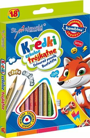 Kredki 18kol.18cm pudełko  MAJEWSKI p8 MAJEWSKI /cena za 1szt.
