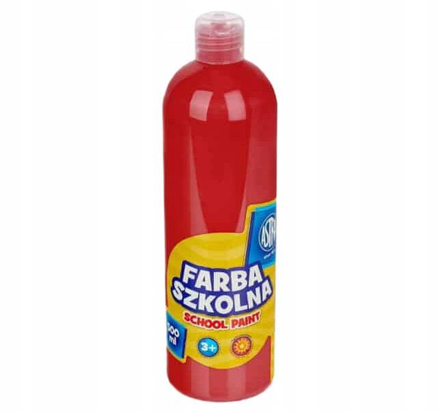 Farba Szkolna Plakatowa Czerwona 500ml W Butelce 3+ Astra