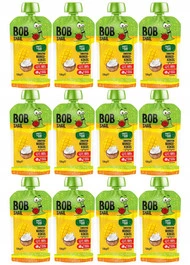 12x BOB SNAIL Smoothie MANGO KOKOS CYTRYNA Bez Dodatku Cukru Mus 120g