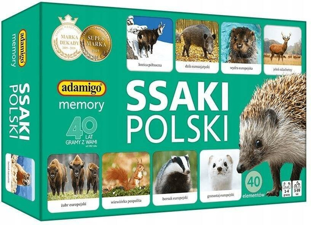 Gra Memory Ssaki Polski Zwierzęta Pamięciowa Dla Dzieci Pamięć 3+ Adamigo