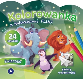 Kolorowanka z tatuażami FLUO Zwierzaki ŚWIECĄ W Ciemności Skrzat