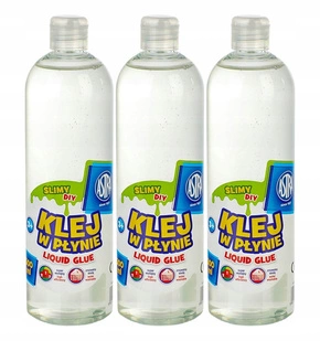 3x Klej W PŁYNIE Bezbarwny Do Slime Glutów Transparentny 500 ml 3+ Astra