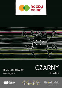 Blok Techniczny CZARNY A4 170g 10ark Happy Color