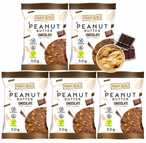 FRANK&OLI Ciastko Miękkie PASTA ORZECHOWA CZEKOLADA 50g x5