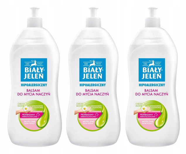 Balsam do mycia naczyń, hipoalergiczny z rumiankiem 3x1 L | Biały Jeleń