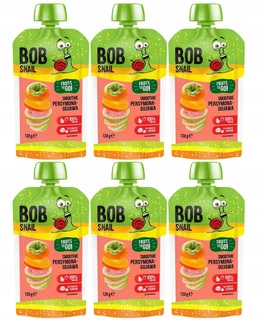 6x BOB SNAIL Smoothie PERSYMONA GUAWA Bez Dodatku Cukru Mus 120g