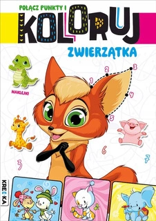 Kolorowanka Połącz Punkty i Koloruj ZWIERZĄTKA Malowanka Books&Fun