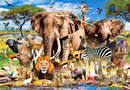 Puzzle 200 Układanka Safari ZWIERZĘTA Słoń Lew Zebra Afryka 7+ Castorland