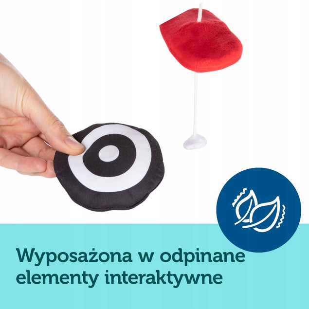 Canpol babies kontrastowa karuzela pluszowa z pozytywką SENSORY TOYS