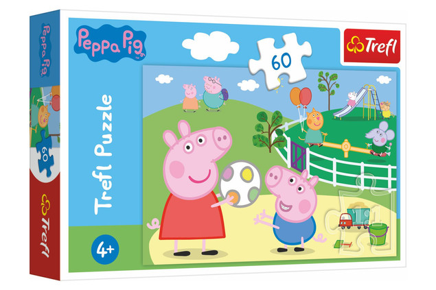 Puzzle 60 Zabawy w gronie przyjaciół Świnka Peppa Trefl 17356 
