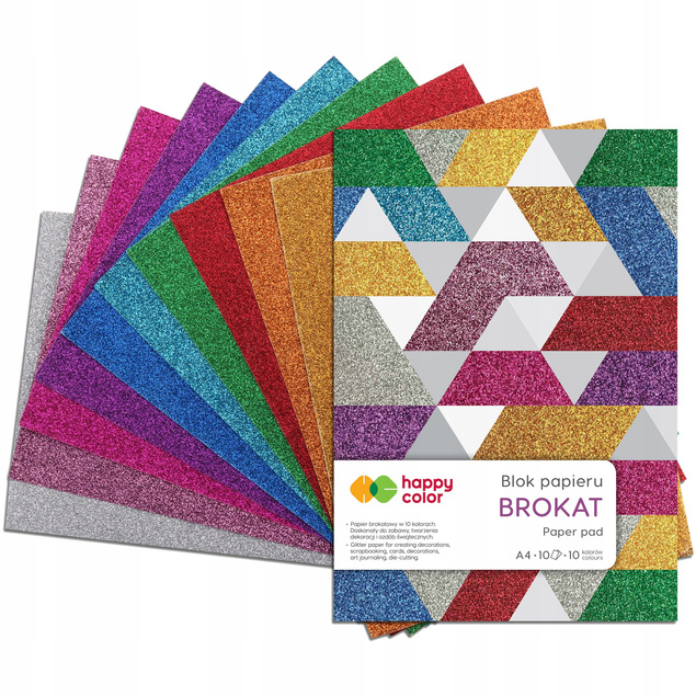 Happy Color Blok A4 10K BROKAT Brokatowy Papier Ozdobny 150g