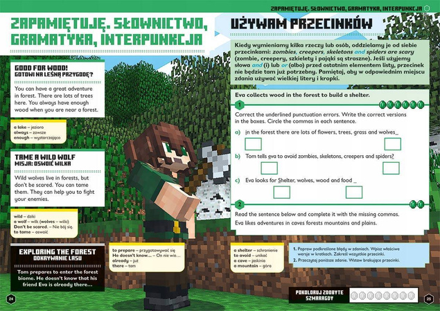 Minecraft Język Angielski Megazadania Goulding Whitehead 8+ HarperKids