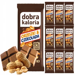 10x Zdrowy Fit Baton CZEKOLADA Orzeszki Bez Cukru Dobra Kaloria