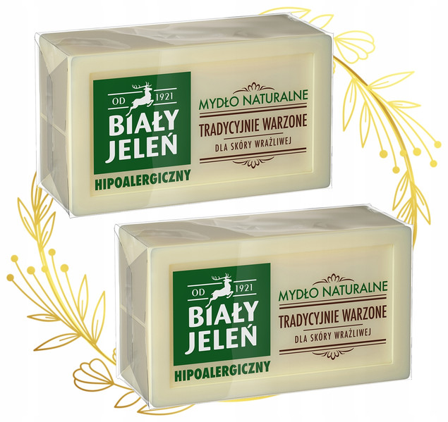 2x BIAŁY JELEŃ Mydło Naturalne Hipoalergiczne Skóra Wrażliwa 2x150g