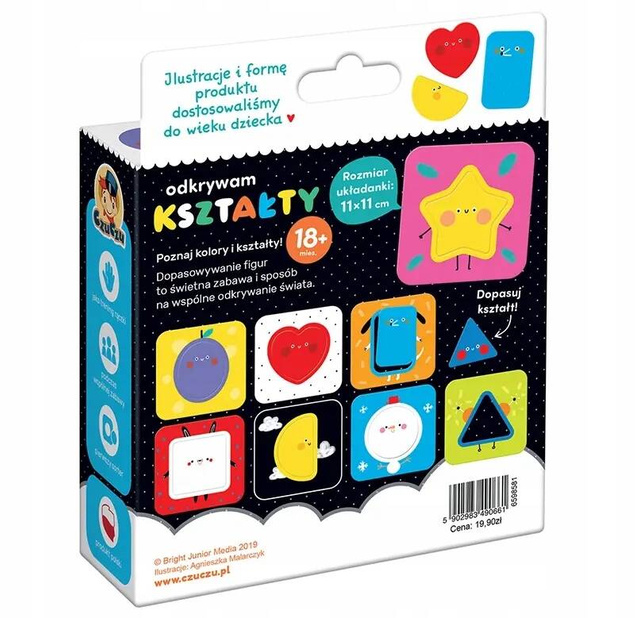 Odkrywam Kształty Edukacyjny Puzzlowy Sorter Malucha 18M+ CzuCzu