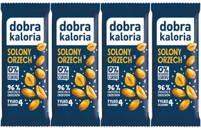 4x Smaczny i Zdrowy Baton SOLONY ORZECH Bez Cukru Błonnik Dobra Kaloria