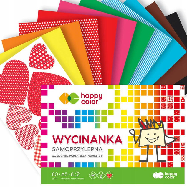 Blok wycinanka samoprzylepna A5/8K Happy Color