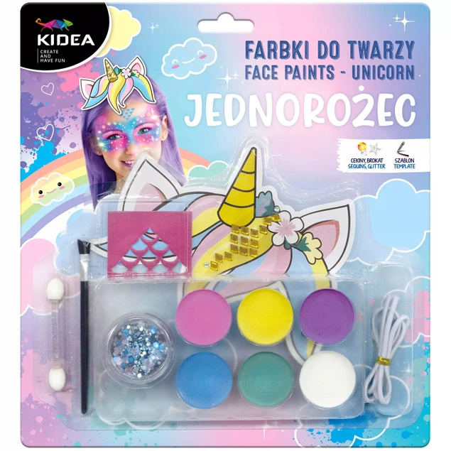 Farby do twarzy zestaw Unicorn / Jednorożec Kidea p12