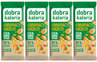 4x Fit Zdrowy Baton Chrupiący ORZECH Daktyle Bez Cukru VEGE Dobra Kaloria