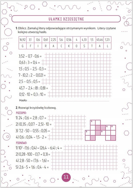 Sposób na matematykę. Ćwiczenia dla klasy VI