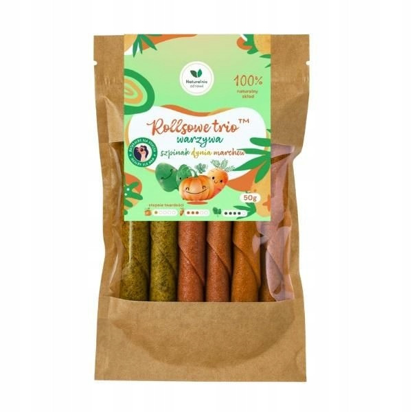 Rollsy Przekąski JABŁKO SZPINAK DYNIA MARCHEW 50g Naturalnie Zdrowi
