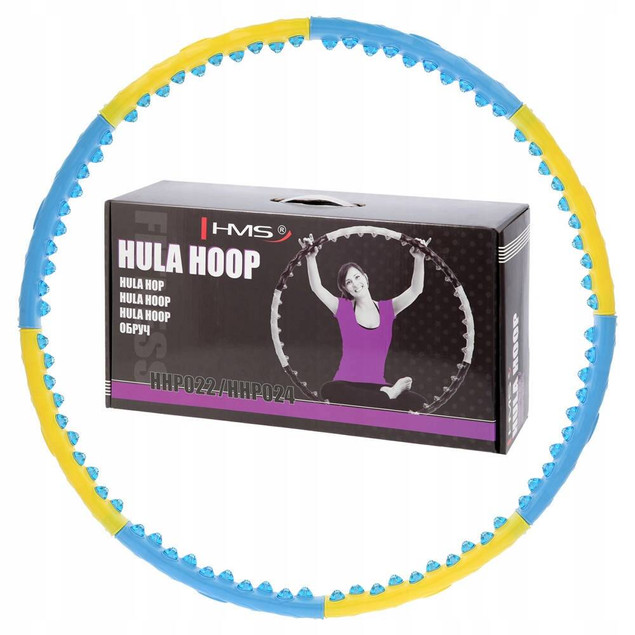 HHP022 YELLOW-BLUE HULA HOP 1,45KG 110CM HMS