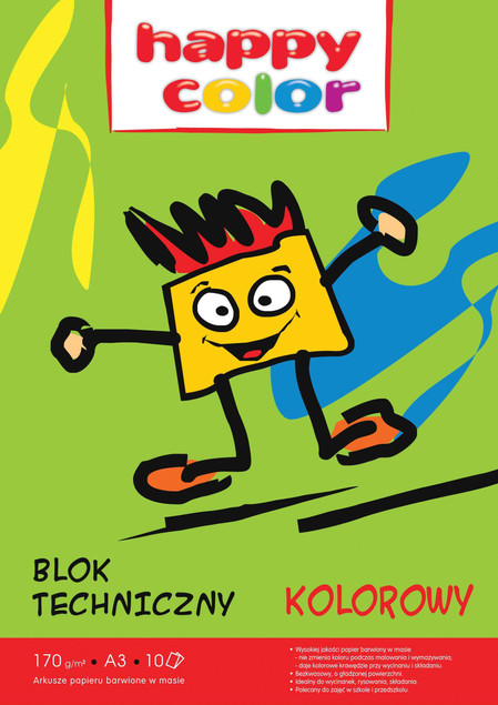 Blok techniczny kolor A3/10K 170g HAPPY COLOR