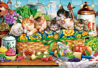 Puzzle 200 Układanka Zwierzęta KOTY Kotki Kot Śpiące Słodkie 7+ Castorland