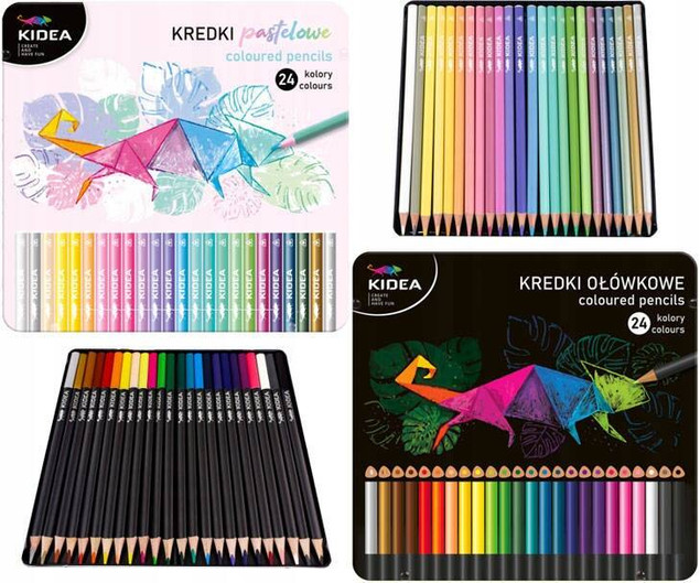ZESTAW KREDKI TRÓJKĄTE + KREDKI PASTELOWE TRÓJKĄTNE