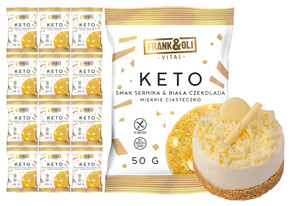 FRANK&OLI Ciastko Miękkie Keto SERNIK BIAŁA CZEKOLADA Bez Cukru 50g x12