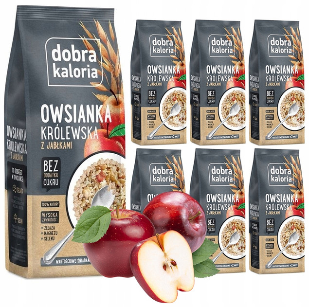 7x DOBRA KALORIA Fit Owsianka Śniadaniowa z Jabłkiem Bez Dodatku Cukru
