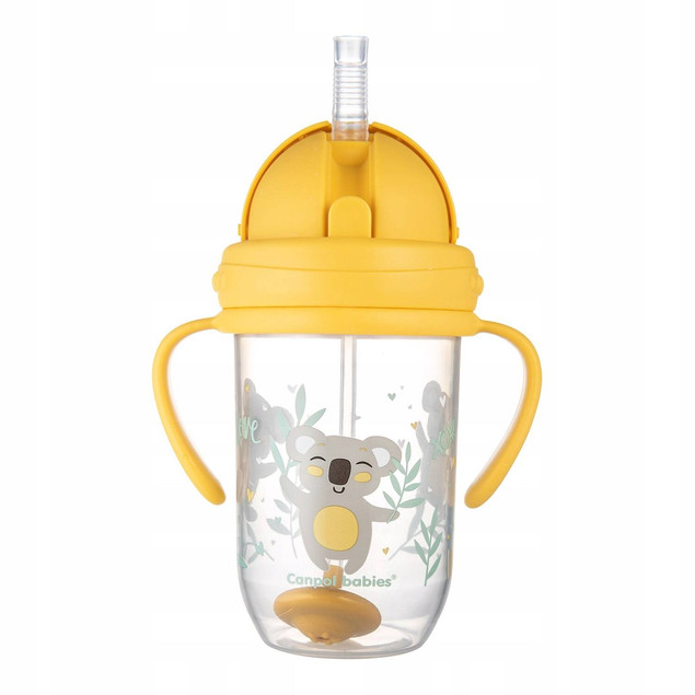 Canpol KUBEK NIEKAPEK Bidon z Obciążoną SŁOMKĄ 270 ml EXOTIC ANIMALS