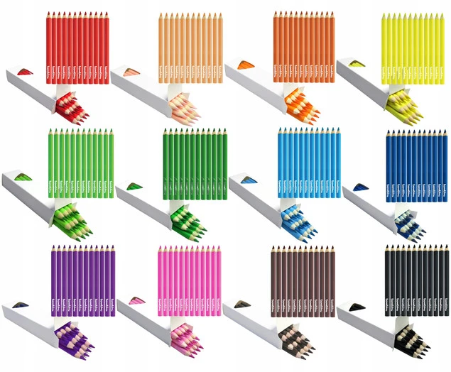 ZESTAW 144 KREDEK BAMBINO: 12 Kolorów x 12 Kredek , GRUBE TRÓJKĄTNE