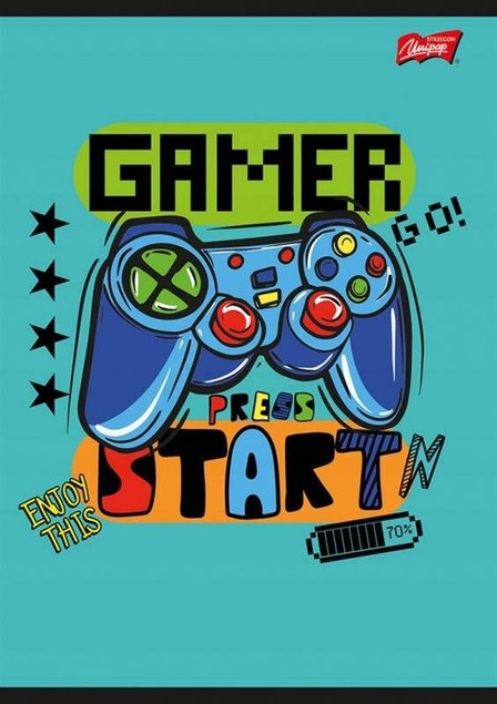 Zeszyt A5 w kolorową linię 16 kartek GAME PADY mix