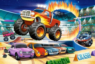 Puzzle maxi 40 elementów. Skaczący Monster Truck