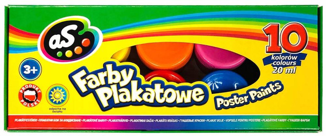Farby plakatowe 10 kolorów - 20ml ASTRA