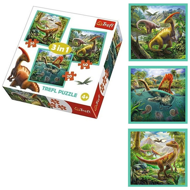 Puzzle 3w1 Niezwykły świat dinozaurów Trefl 34837