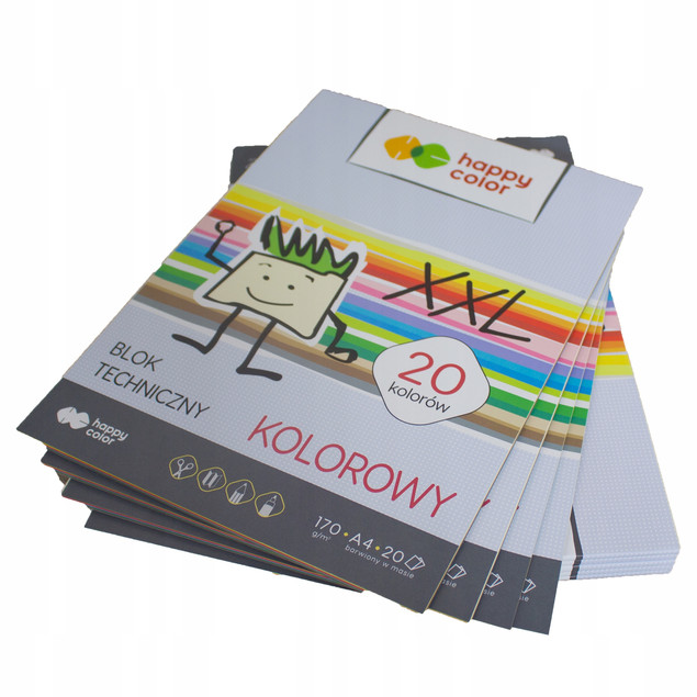 HAPPY COLOR BLOK TECHNICZNY 20 KARTEK KOLOROWE A4
