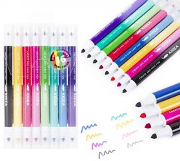 Flamastry Pisaki Dwukolorowe 16 Kolorów Kidea